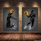 Модные плакаты с изображением спортивных игроков Джеймс, современные картины на холсте с изображением баскетбольной звезды, для гостиной, тренажерного зала, домашний декор