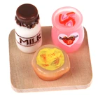 1 комплект Еда молока хлебная корзина с изображением бутылки из-под молока завтрак деревянная доска Кукольный дом 1:12 кукольный домик миниатюра Кухня игрушки аксессуары