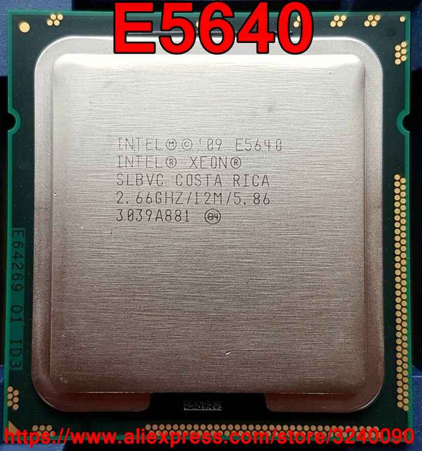 Оригинальный процессор Intel Xeon E5640 SLBVC 2 66 ГГц 12 м 4-ядерный разъем 1366 бесплатная