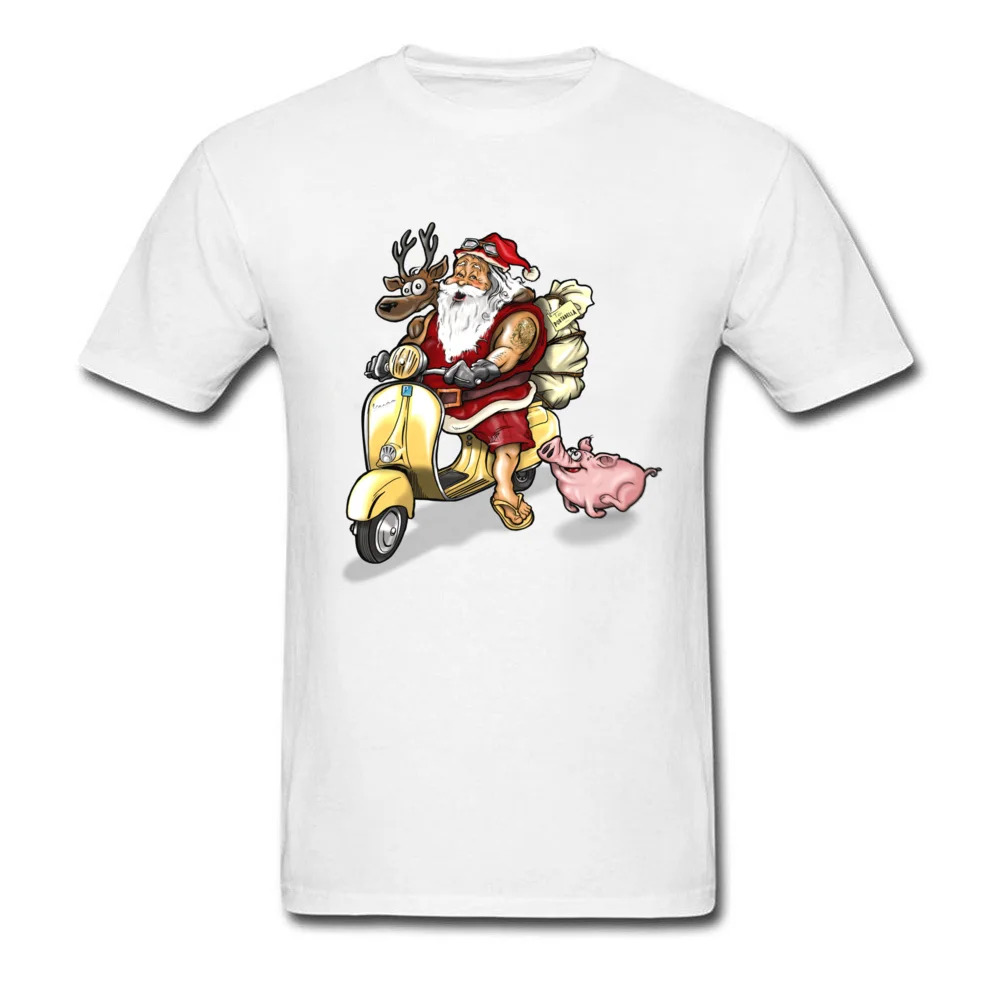 Рождественские футболки с мотором Санта-Клауса Забавные топы со скидкой рубашка