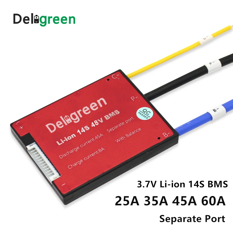 14S 25A 35A 45A 60A PCM/PCB/BMS для 48V 18650 LiNCM литий-ионный аккумулятор для электрического велосипеда скутера и инструментов
