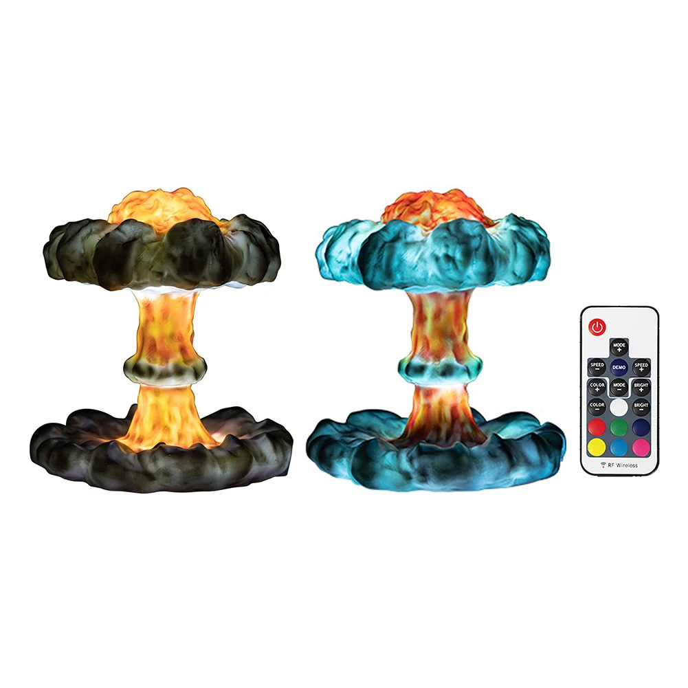 

3D Mushroom Cloud Explosion Lamp LED Table Night Light Ornament Simulation Nuclear Explosion USB Eye-protecting Lamp Home Decora