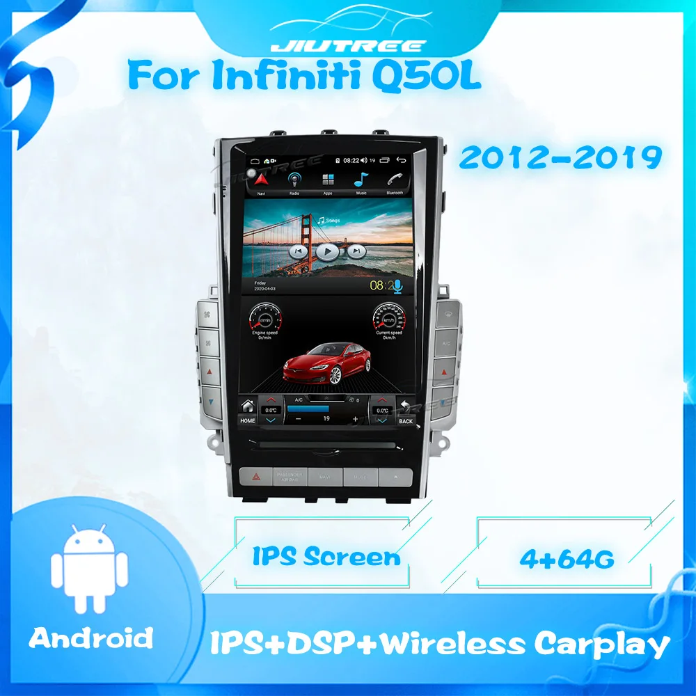 

Автомагнитола 2 Din на Android для Infiniti Q50L 2012-2019, автомобильный DVD-плеер с GPS-навигацией, автомобильный мультимедийный плеер