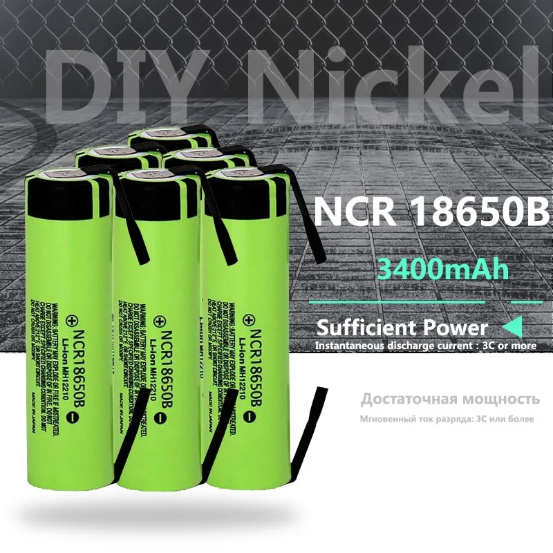 

DIY 18650 Bateria 3.7V NCR18650B 3400mah Lithium-ion Rechargeable Battery Welding Nickel Sheet batteries screwdriver battery