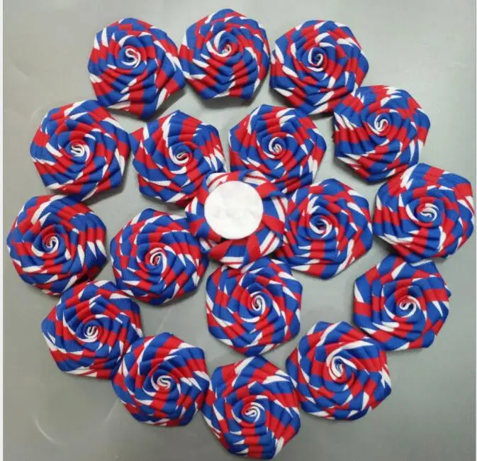 

100Pcs/Lot 4.5cm Colored Rose Flowers Grosgrain Stain Ribbon Flowers DIY For Make Wedding Bouquet Flower AccessoriesViolet