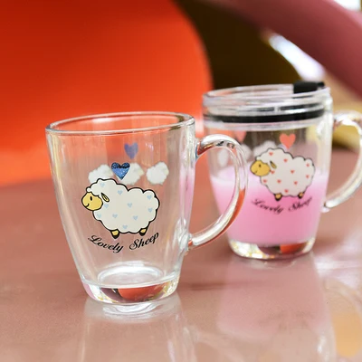 Кружка стеклянная с ручкой 450 мл для завтрака молока кофе сока | Дом и сад