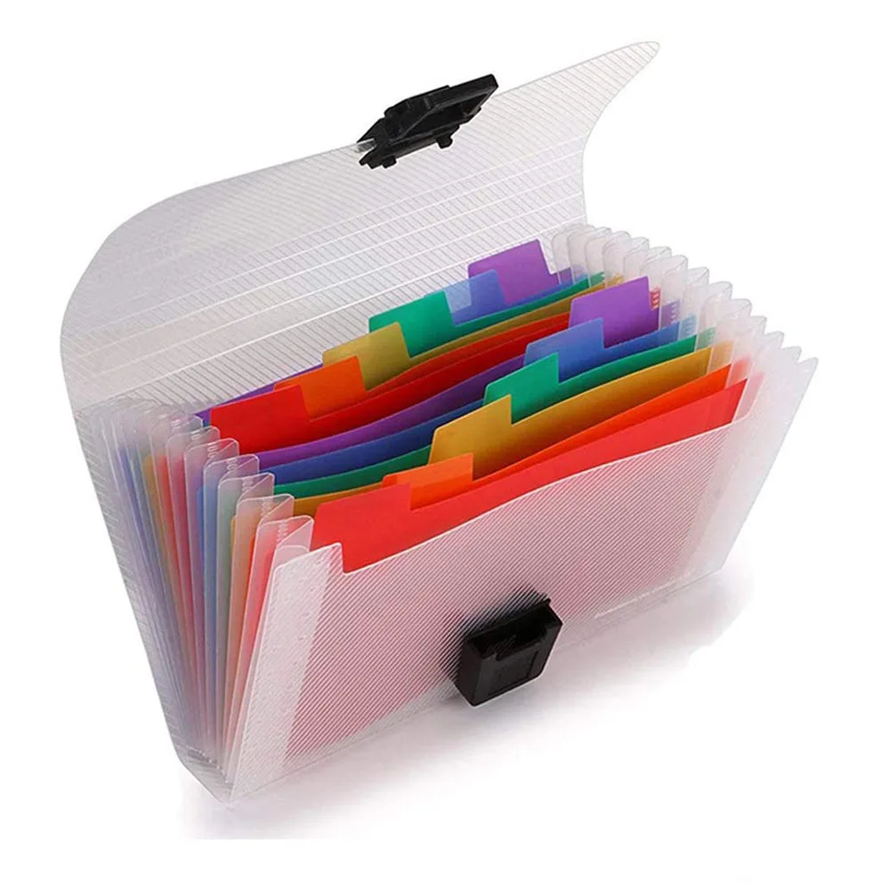 

13 Pockets Accordion Receipt Organizer - A6 Mini Plastic Expanding Wallet for Bills Coupons Card Mini Expandable Portable Folder