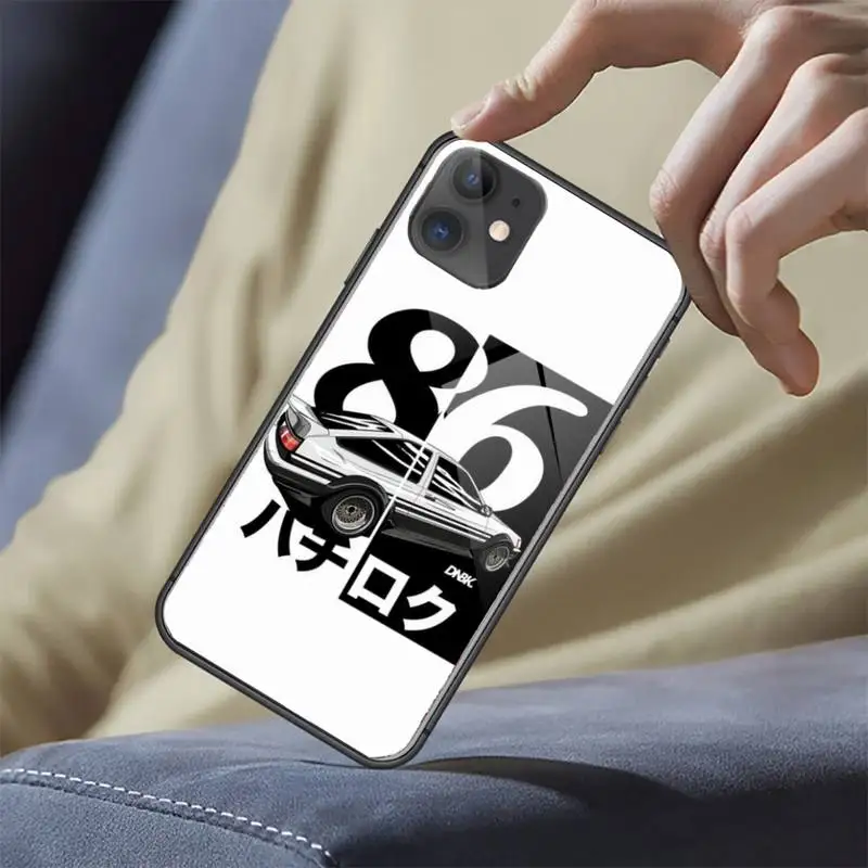 

Initial d AE86 Japan anime Phone Case Tempered glass For iphone 5C 6 6S 7 8 plus X XS XR 11 PRO MAX