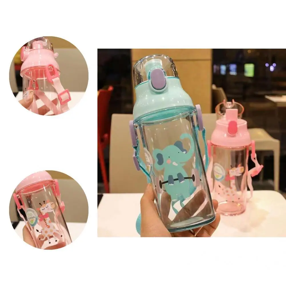 

Plastic Excellent Decorative Cartoon Print Water Bottle Kids Gifts Durable Water Bottle Eye-catching for Office
