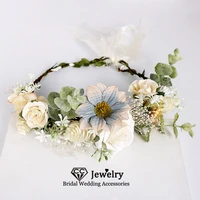 cc floral wedding hair accessories women flower hairbands engagement crown 100 handmade wreath festival headdress party 58350