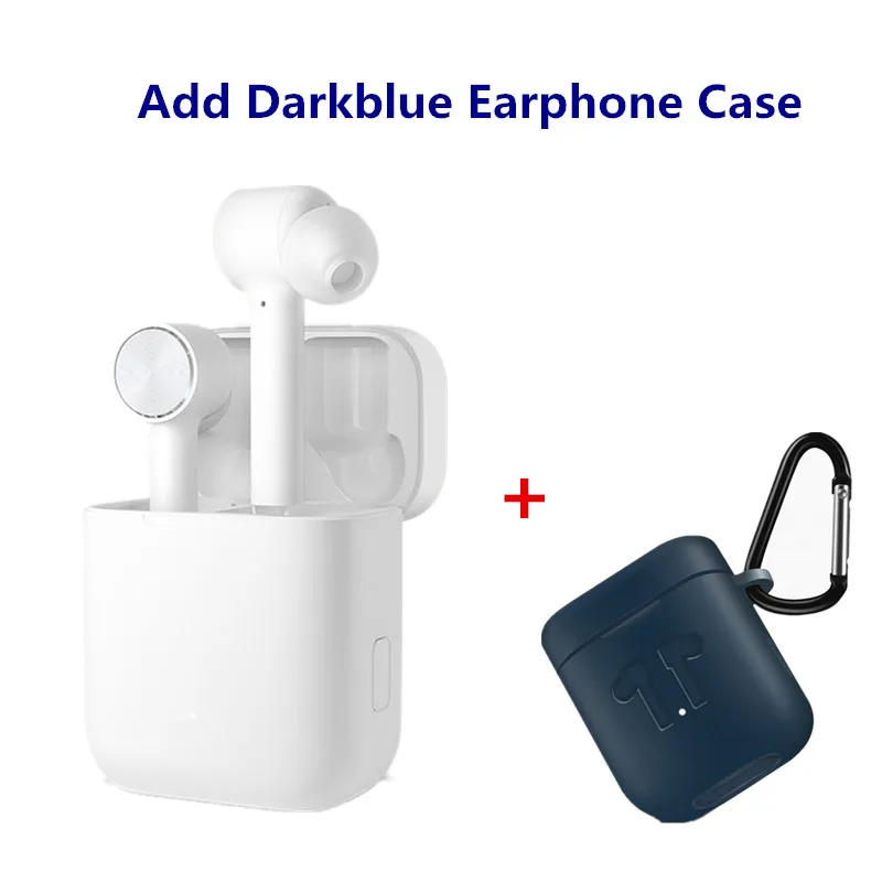 add blue case Xiaomi Air TWS гарнитура Bluetooth True беспроводные стерео наушники ANC переключатель ENC автоматическая пауза управление нажатием Беспроводная зарядка - Цвет: add blue case