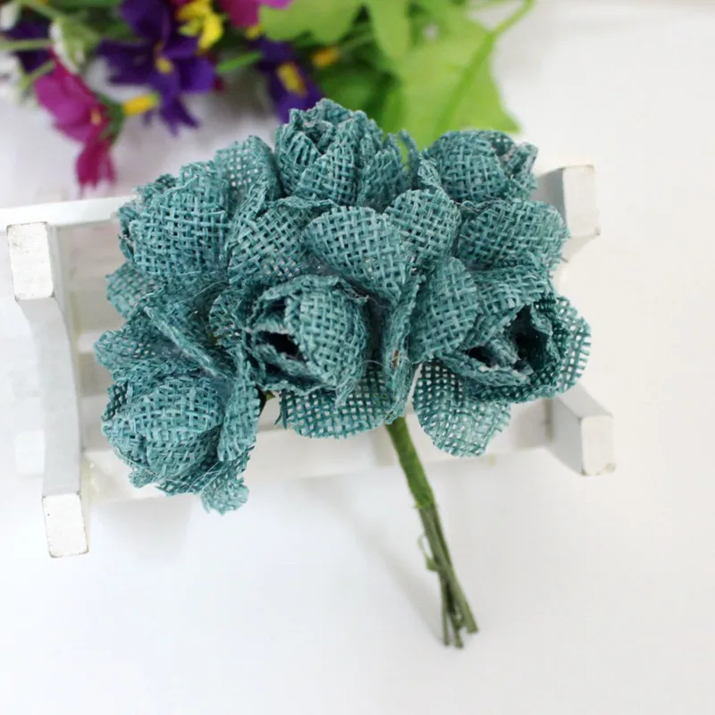 WedFavor 3 см искусственные розы из мешковины букет джута искусственная гирлянда в