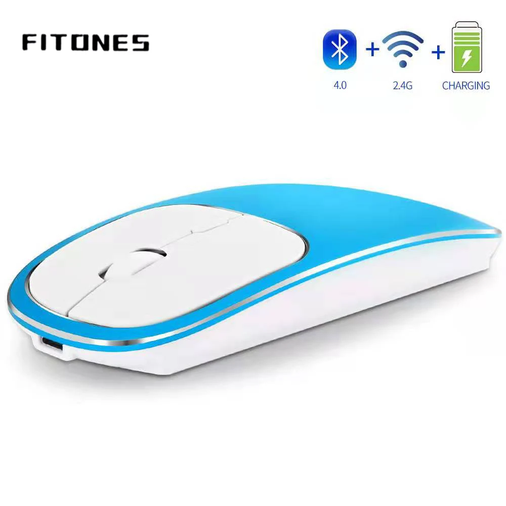 Металлическая беспроводная мышь перезаряжаемая Бесшумная USB Type C для MacBook