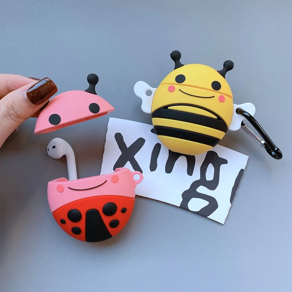 3D Дельфин чехол для наушников Airpods 2 чехол силиконовый КИТ чехол для Airpods чехол Цветок для наушников чехол для наушников кольцо ремень