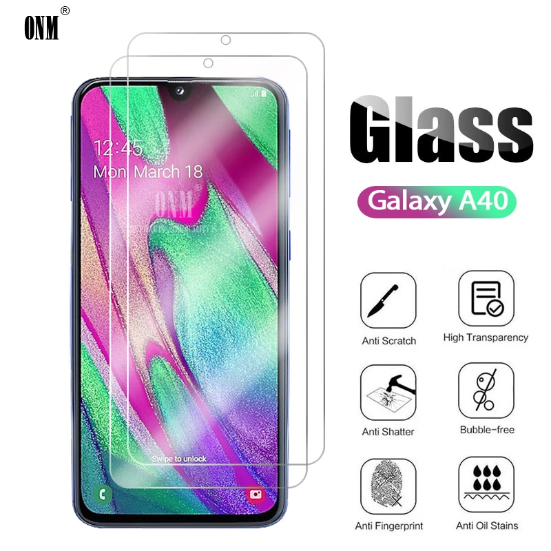 2 шт закаленное стекло для Samsung Galaxy A40 Защитная пленка экрана SM A405FN/DS|Защитные