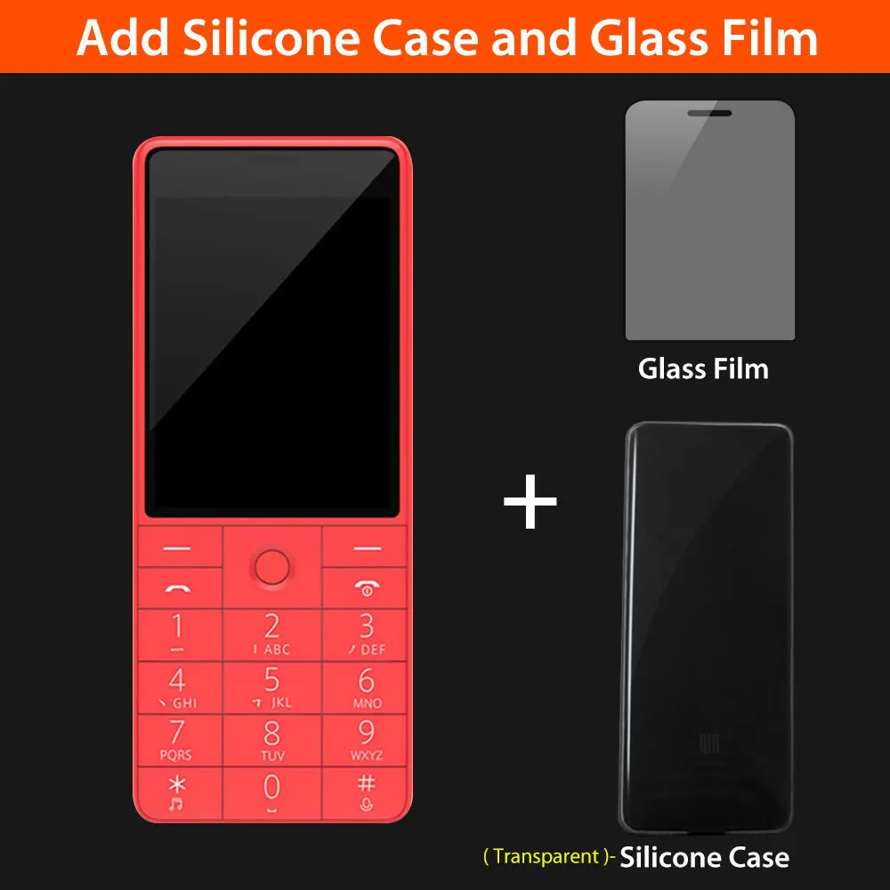 Add Case and Film Xiaomi QIN 1S 4G сетевой Wifi 1480mAH BT 4,2 голосовой инфракрасный пульт дистанционного управления с двумя sim-картами - Цвет: Add Case and Film