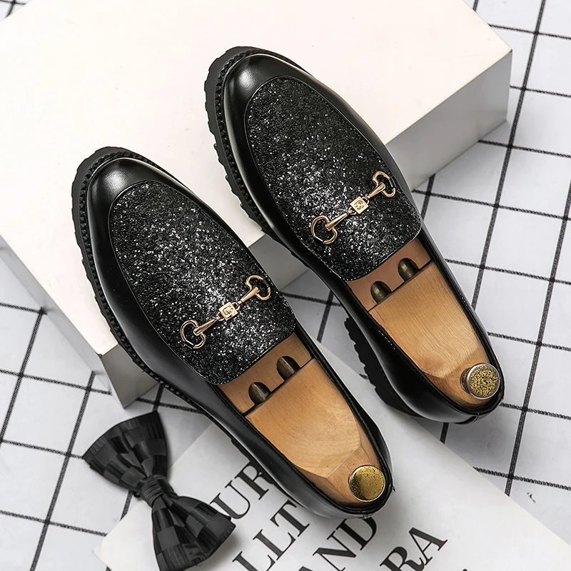 

Leisure Shoes Men Fashion Shoes Leather Luxury Mens Italian Dress Trending Formal Skin Black Casual For Walking Loafers
