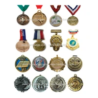 customized medallions custom sport medal casting enamel military coins with ribbon