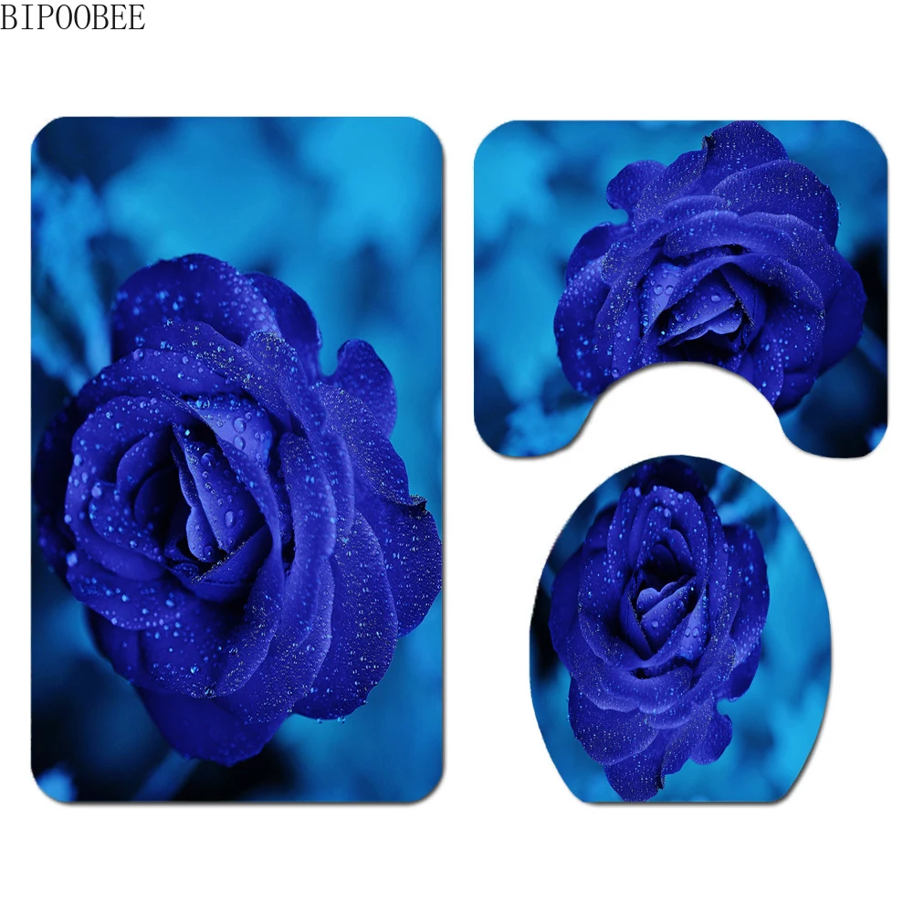 Пурпурная роза ткань душ Шторы Красочные цветы Ванная комната наборы штор