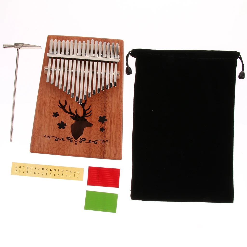 

1 Pack 17 Keys Thumb Piano Mbira Mahogany for Friends Beginner Gift