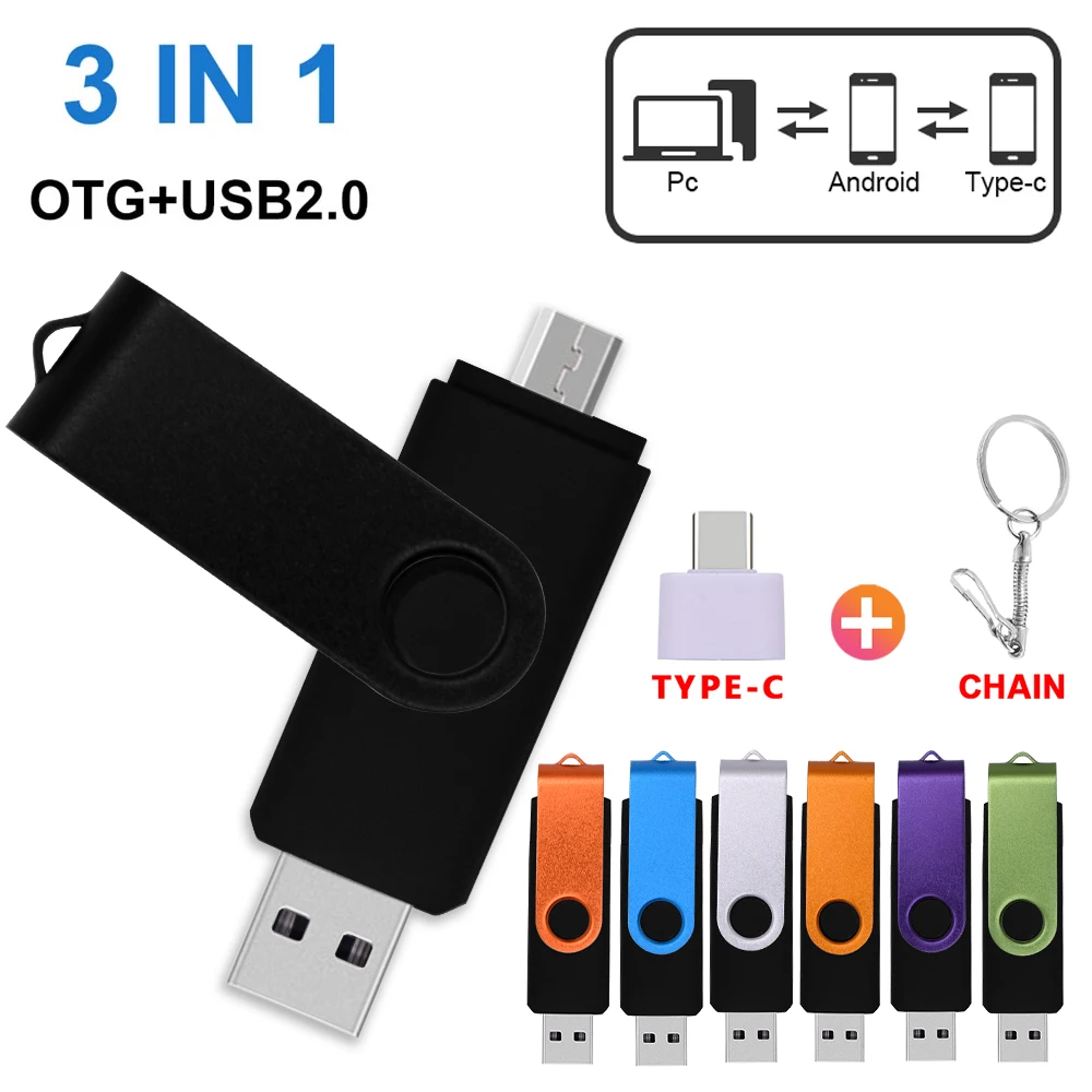 USB флеш-накопитель 16 ГБ 32 OTG 2 0 и TYPE C 64 128 256 флешка USB-накопитель подарок