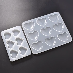 Форма для УФ эпоксидной смолы в форме сердца, силиконовые формы сделай сам для самостоятельного изготовления кулонов, инструменты для изготовления ювелирных изделий, формы