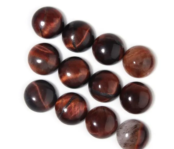 

20 шт./лот бусины кабошон красный тигровый глаз камень круглые свободные бусины Кабошон Камея подходит для самостоятельного изготовления ко...