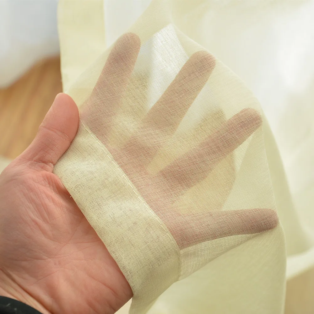 Недорогой европейский светильник 4 цвета желтая вуалевая ткань для штор Простой