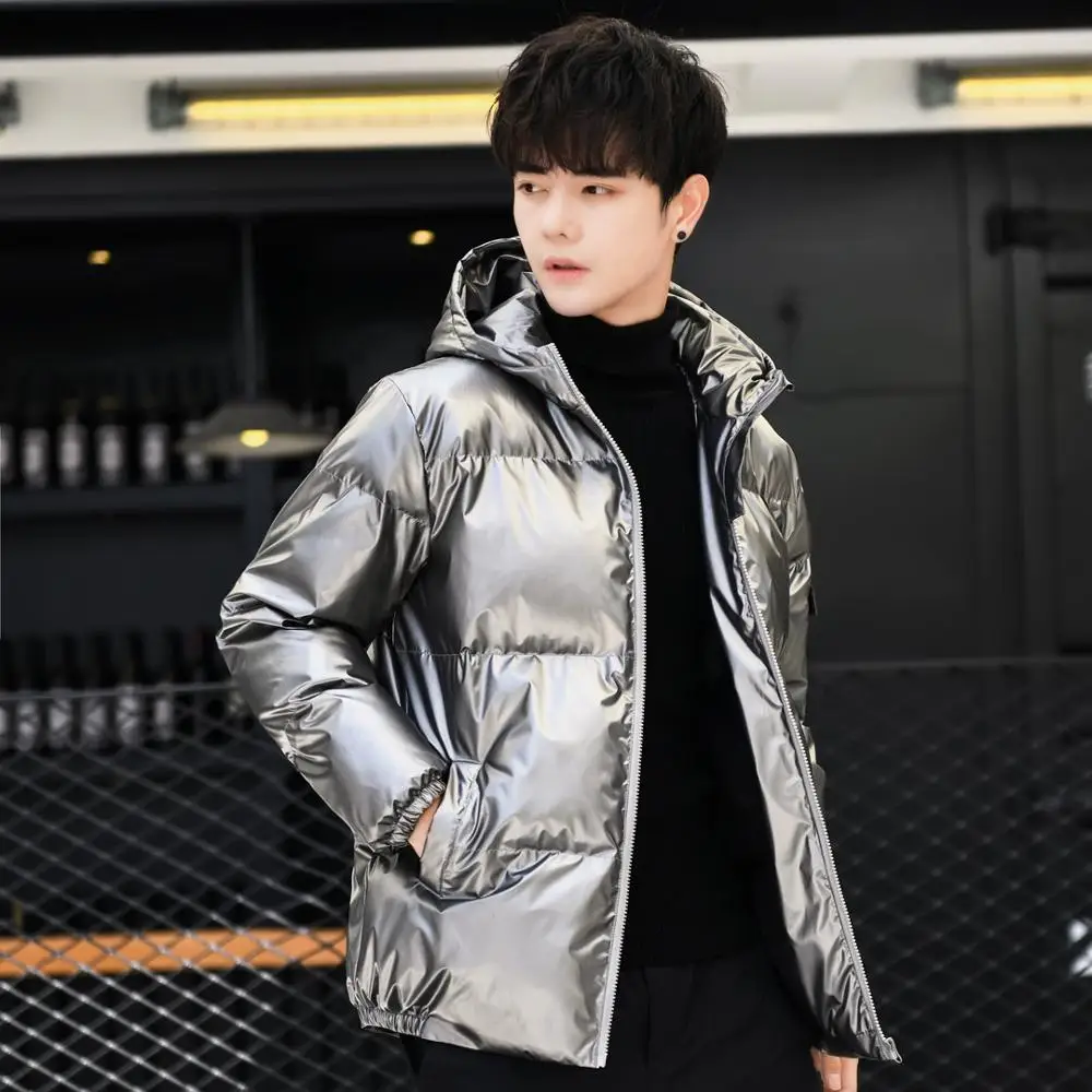 2022 Top Parkas Mens Autumn Winter Casual Cotton-Padded Jackets Solid Color Shiny Bubble Luxury Thick Warm Down Coats Streetwear