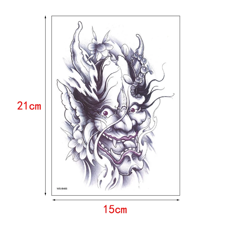Наполовину тату Цветок на руку наклейка для боди-арта Искусственный Человек зло