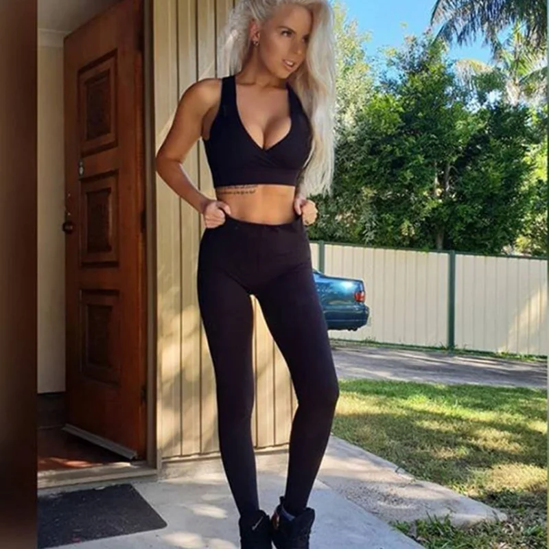 

Sexy Sports yoga Suit Women Gradient Fitness Yoga Set Tracksuit Gym Jogging Sportswear Running Top&Leggings Sports Fitness Suit