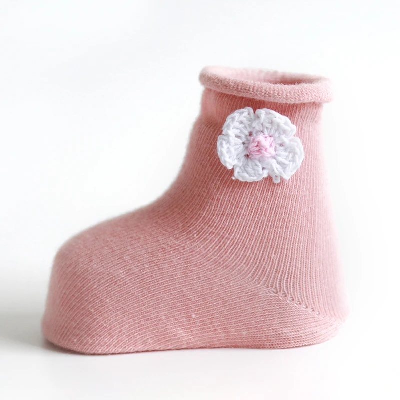 Calcetines de algod&oacute;n para beb&eacute;, medias suaves y antideslizantes, florales, para reci&eacute;n nacido de 0 a 12 meses-4