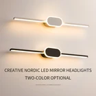 Светодиодные Настенные светильники, черная длинная водонепроницаемая лампа для ванной, зеркала, раковины, ванной, туалета, спальни