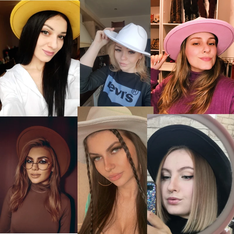 Бесплатная доставка однотонная Федора в стиле унисекс женская шляпа с широкими