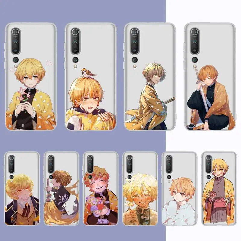 

TOPLBPCS Demon Slayer Agatsuma Zenitsu Phone Case For Xiaomi 10t pro 11 Note10 Redmi 5plus 7A 8 K20pro 9A Note 9 Pro Max s 10