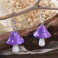 new women mushroom earrings boho cute charms dangle earrings female girl all match korean sweet trendy pink jewelry gifts
