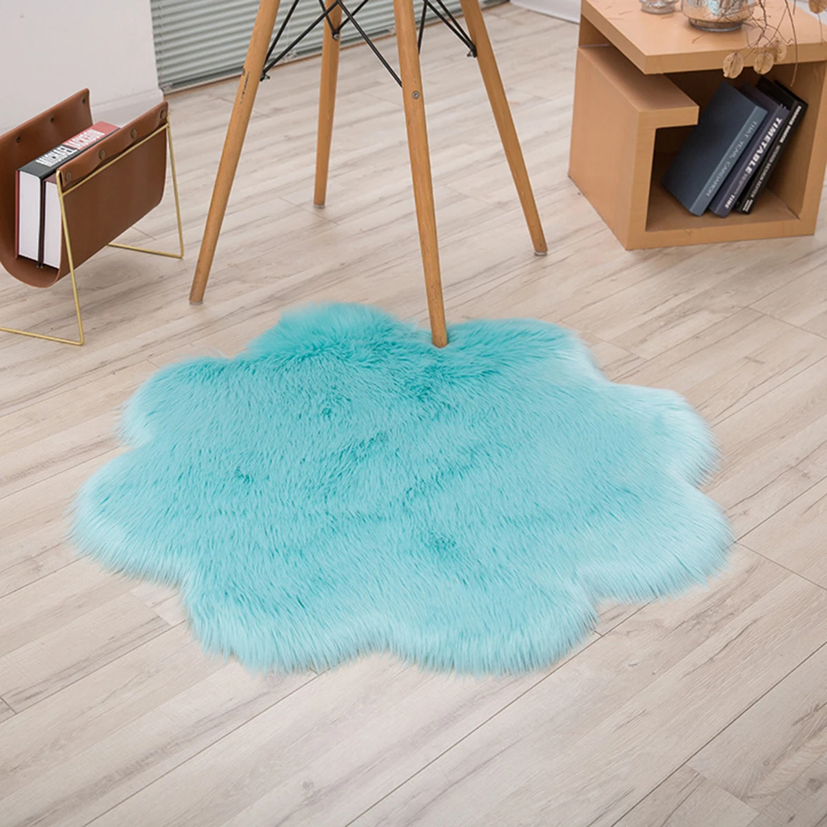 Flower Shape Fluffy Rugs Anti-Skid Shaggy Area Rug Dining Room Carpet Soft Floor Mat Home Bedroom | Дом и сад