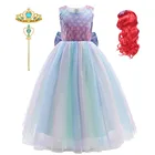 Платье для девочки принцессы маленькой Русалочки Ариэль костюм маленькой Русалочки детский нарядный костюм на Хэллоуин детская одежда для карнавала Вечерние