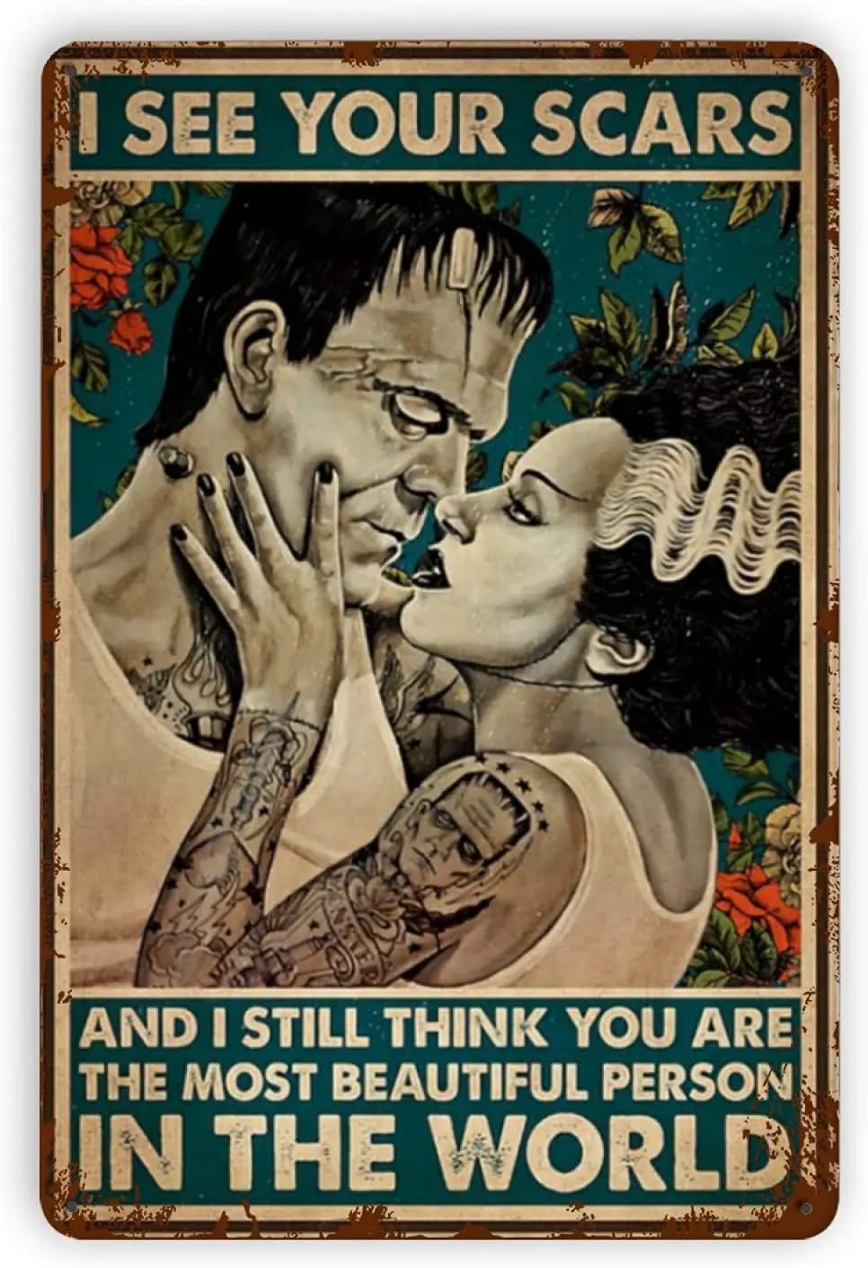 

Baby Kleidung Weant Metal Vintage Tin Signs Couples I See Your Scars Funny Wall Decor for Home Bars Pubs Cafes Retro metal sign