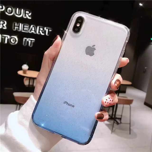 Синий Милый Блестящий Мягкий силиконовый чехол для iPhone X XS XR XS Max 11 Pro Max Bling чехол-бампер с алмазами цветной чехол на iPhne 6 6S 7 8 Plus - Цвет: Синий