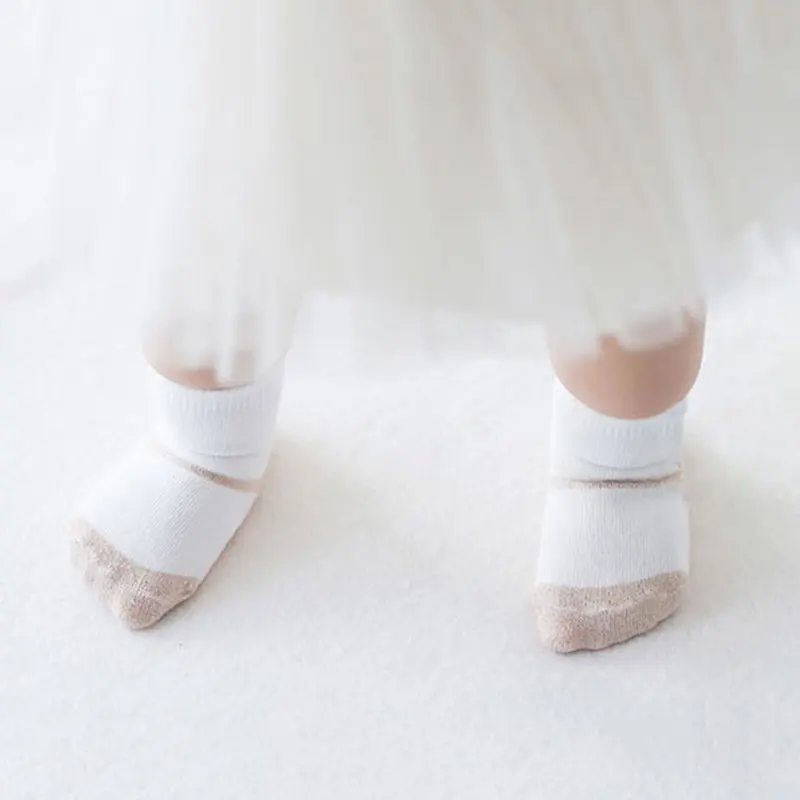 От 1 до 3 лет однотонные носки для маленьких девочек мягкие хлопковые