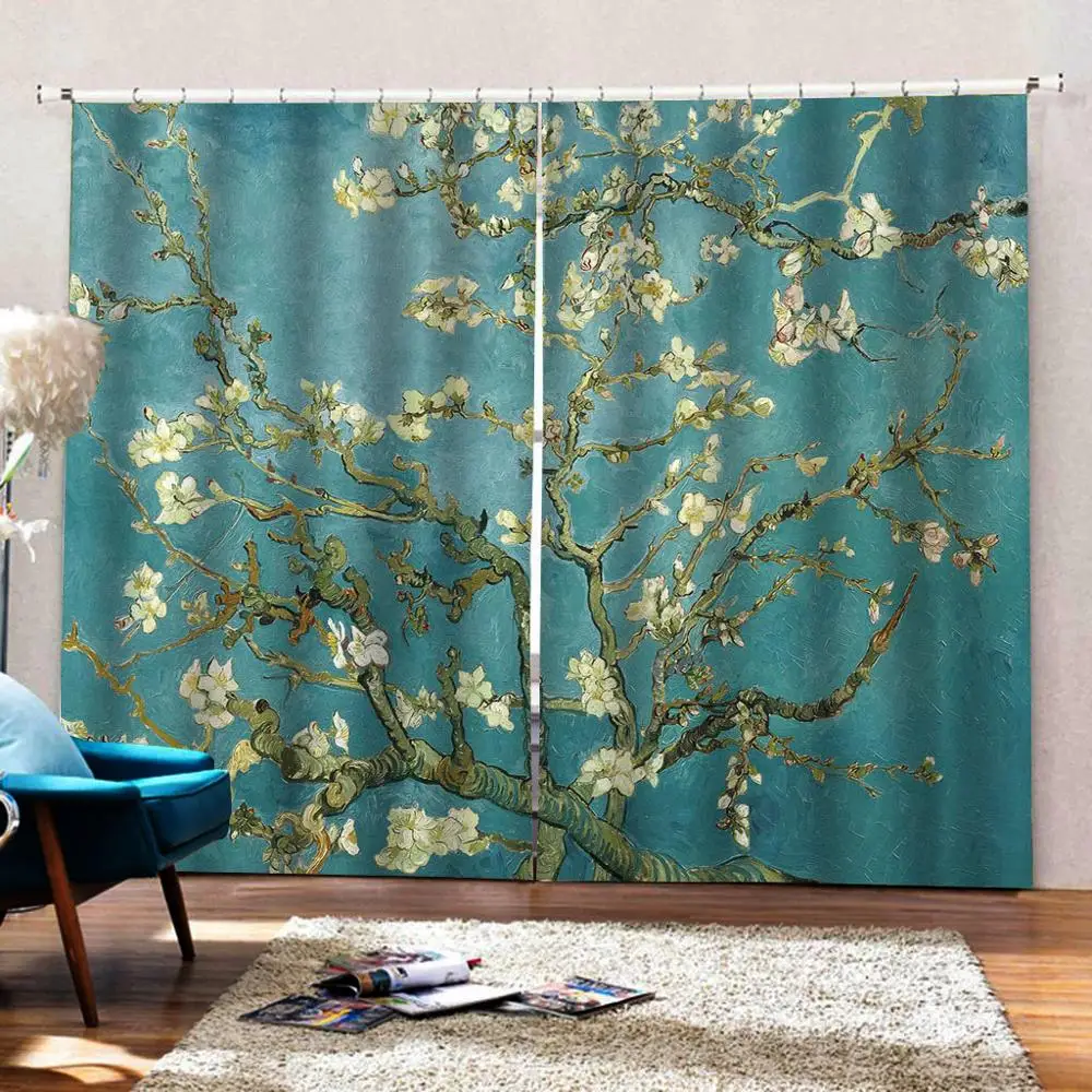 Chinese Style Flower and Bird Curtain For Living room Bedroom Blackout Window Drapes Indoor Decor Customizable any size | Дом и сад