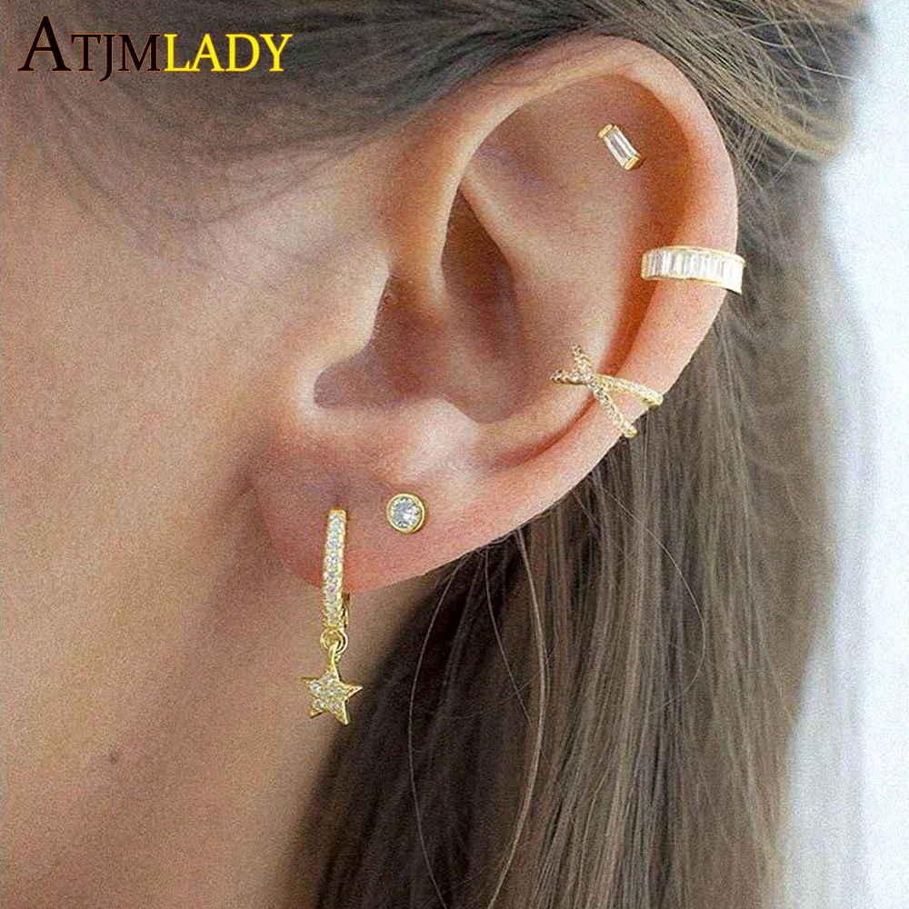 Женские серьги подвески из серебра 925 пробы с фианитами|earrings earring|small earringsbrincos earrings