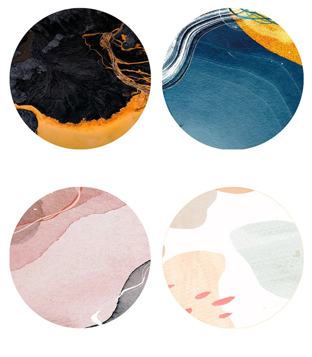

Nordic Modern Geometric Print Round Rug for Living Room Floor Carpet for Coffee Table Chair Mat Bedroom Rugs Decoration Abstract