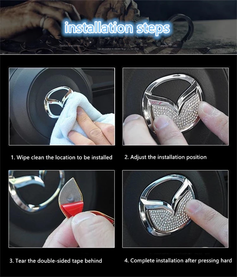 

1pcs Suitable for a variety of car steering wheel decorative stickers steering wheel diamond decorative ring car decoration