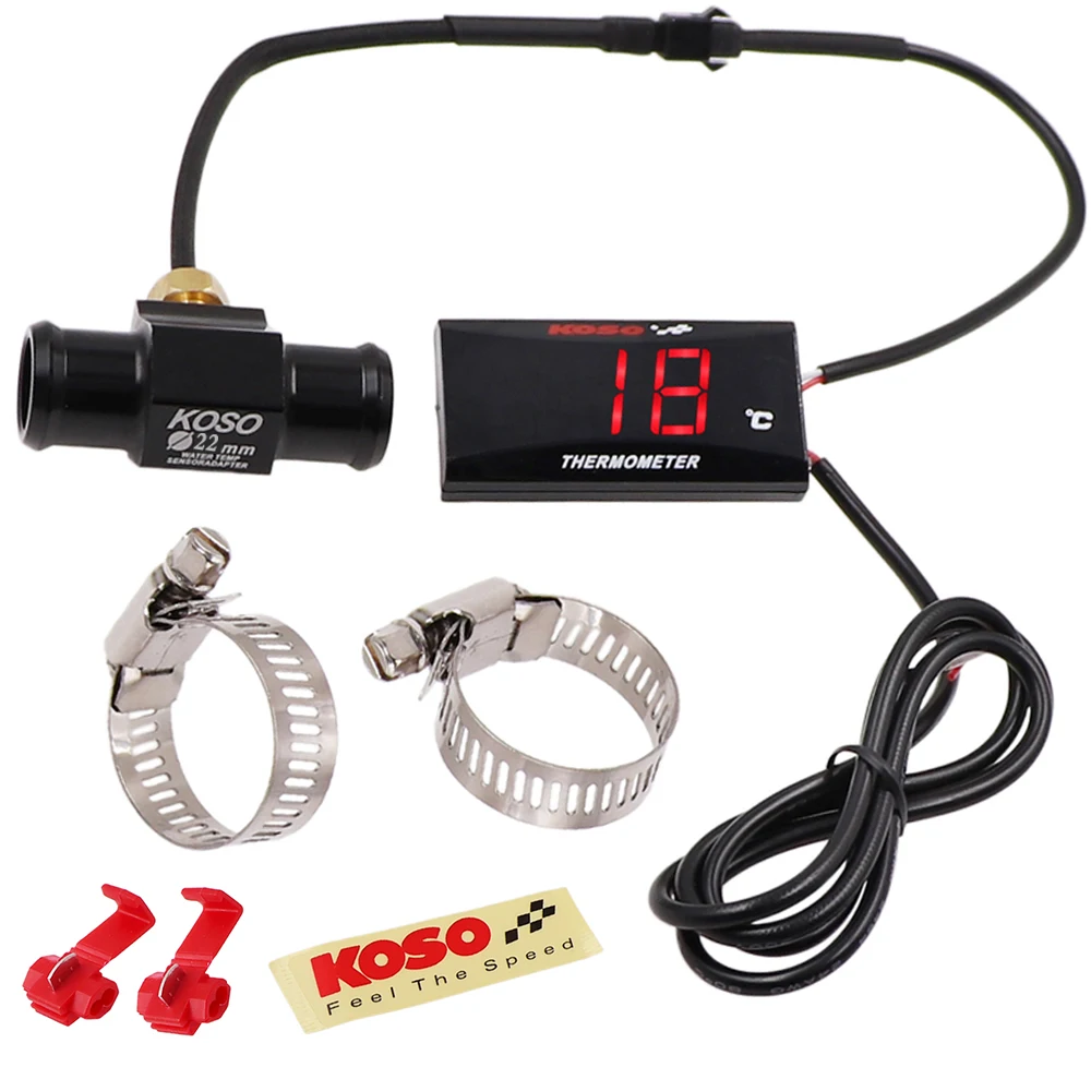 Super Slim Series Koso Digital Thermometer Voltmeter Kit Digital Display Instrument Meter Car Water Temperature Gauge Sensor