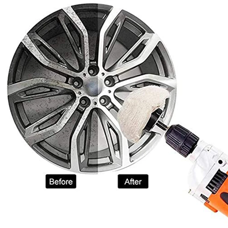 

10 Pack Buffing Polishing Wheel for Drill, White Flannelette Polishing Wheel Kit with 1/4 Inches Hex Shank