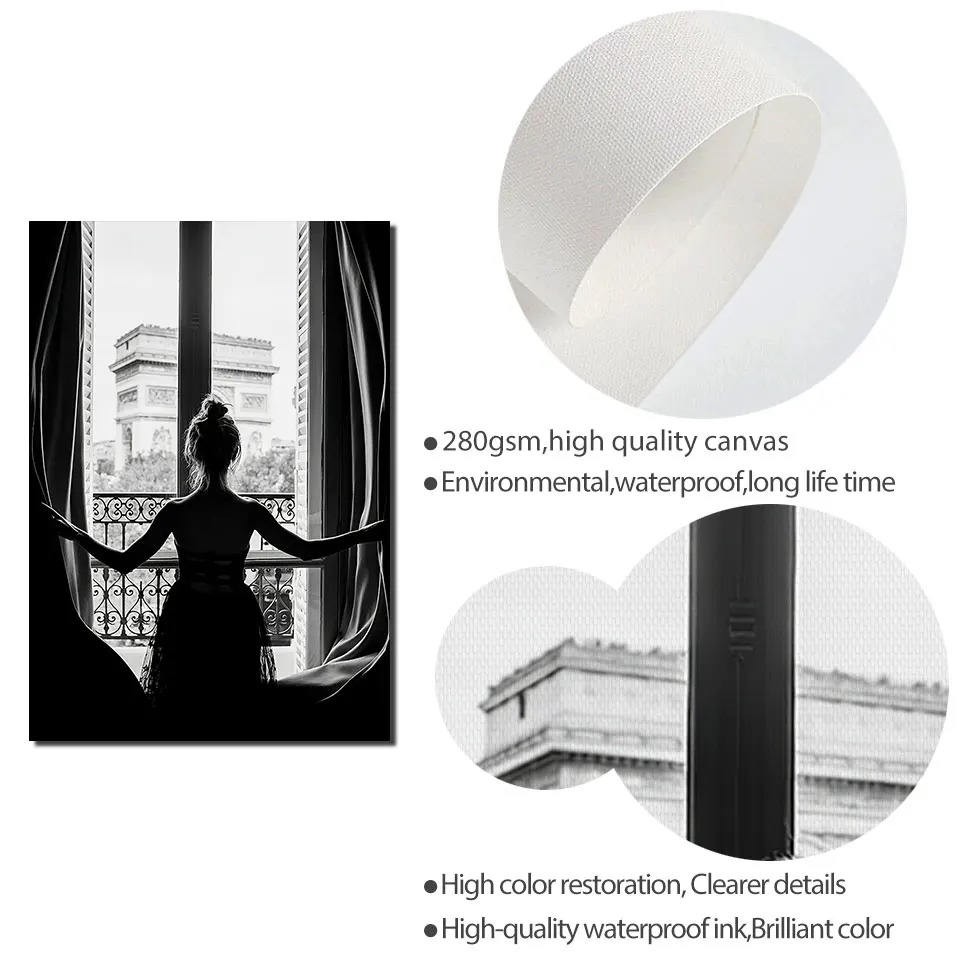 Модный скандинавский плакат Картина на холсте фотография Париж настенные