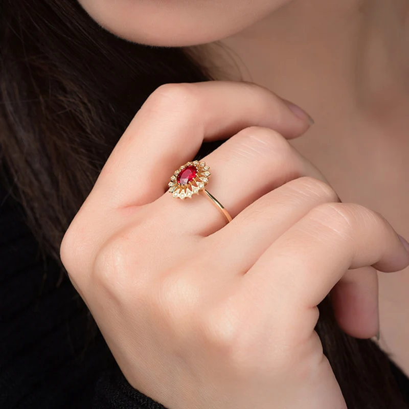 Женские серьги-гвоздики с красным турмалином серебро 925 пробы | Украшения и