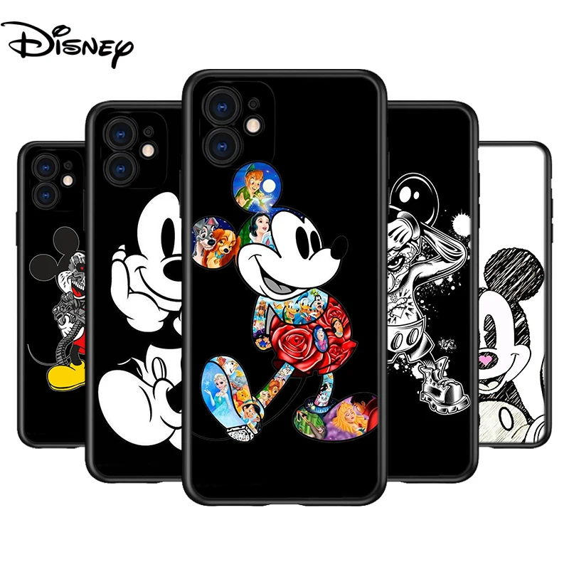 Силиконовый чехол темно Микки Маус для Apple IPhone 12 11 Pro XS MAX XR X 8 7 6S 6 Plus 5S SE